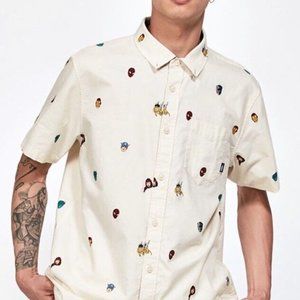 Vans x Marvel Houser Super Hero Button Up Short Sleeve Boys Size Small Measured